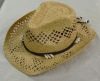 Wholesale (HCB1638) Natural Straw Cowboy Hat With Shell Trim