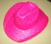 Wholesale pink straw cowboy hat promotion