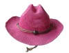 Straw Cowboy Hat With Ribbon Band For Ladies