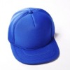 Wholesale blue acrylic big flat brim 6 panles sandwich sport cap