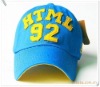 Wholesale fashion blue cotton sports cap with applique