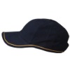Wholesale Piping Decoration Brushed Baseball Cap-navy gold