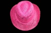 Wholesale PYH-1112 The Hot Pink Paper Weave Cowboy Hat