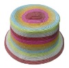 (HBK1211) Fashion Striped Pattern Paper Straw Bucket Hat For Ladies