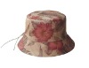 Wholesale (HBK1106) Natural Raffia Straw Bucket Hat With Printed Pattern For Ladies