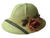 Wholesale (HBK1109B) Fashion Straw Bucket Hat With A Flower For Ladies