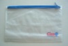 Wholesale Clear vinyl zipper bag with Blue Nylon Zip