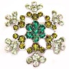 Wholesale Colored rhinestone Christmas snowflake brooch pin