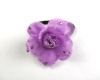 New Ponytail Holder Silk Elastic Flower Purple
