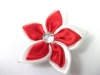 red artificial brooch flower
