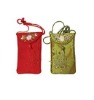 Wholesale silk brocade mobile phone pouch with flower