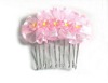 Wholesale Silk Flower Hair Comb-Pink