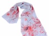 Wholesale georgette silk flower printed fashion lady scarf 2011-2012