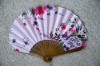 Wholesale Hand Made Flower Silk Bamboo Fan Seil Random Patern