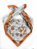 Wholesale light weight fashion silk square with flower pattern scarf