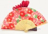 Japanese silk hand fans with flowers