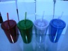 Wholesale plastic straw cup doublewall