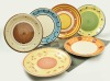 Wholesale 10.5" stoneware dinner plate with hand printing