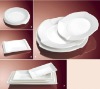 white porcelain hotel plates