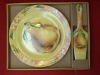 Wholesale dinner porcelain cake plate with scoop set