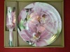 dinner ceramic cake plate with scoop set
