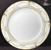 Wholesale new design exquisite goldden decaled porcelain dinner plate