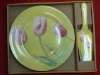 dinner porcelain cake plates with scoop set