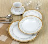 gold dinner set porcelain/ceramic