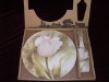 Wholesale dinner porcelain cake plates with scoop set