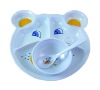 Wholesale Children Dinner Plate W/5 Compartment & Spoon - A01057