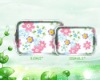 White Lacquered Melamine Tray Set with Handle