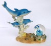 Wholesale Polyresin dolphin snow globe decoration craft