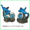 Wholesale America type resin craft water globe with dolphin 45 mm