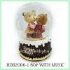 Wholesale Very Beautiful Polyresin Snow Water Globe From Twinkle With Music