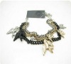 Wholesale Fashion costume jewelry multi-layer bird/swallow chains bracelet