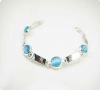 Fashion costume jewelry simple blue cat's eye-like stone bracelet