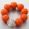 Wholesale fashion big crystal beads acrylic stretch bracelet costume jewelry