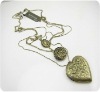 Wholesale Fashion Costume Jewelry Vintage Three Layers Long Openable Heart Necklace