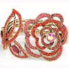 Wholesale Fashion jewelry zinc alloy rhinestone flower costume jewelry bangle