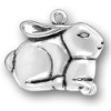 Wholesale alloy plating antique silver lovely large rabbit charms jewelry