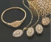 Wholesale fashion zinc alloy necklace earring bracelet jewelry set with crystal,bridal jewelry sets,long chain jewelry set,costume jewelry