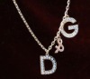Wholesale costume jewelry fashion DG rhinestones necklace