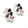 Wholesale fashion flower resin rhinestone alloy Earring