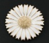 Wholesale daisy shape alloy white enamel rhinestones pin costume brooch jewelry