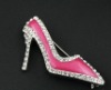 Wholesale shoe shape alloy enamel rhinestones pin costume brooch jewelry