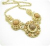 Wholesale Fashion Costume Jewelry Texture Marking Flower Necklace