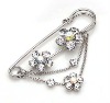 Wholesale rhinestones safety pin costume brooch jewelry