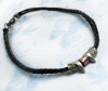 Wholesale Fashion leather necklace with alloy beads