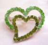 Wholesale heart shape alloy rhinestones costume brooch jewelry