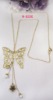 Wholesale 2011 newest fashion costume jewelry gold plated long chain butterfly pendant necklace